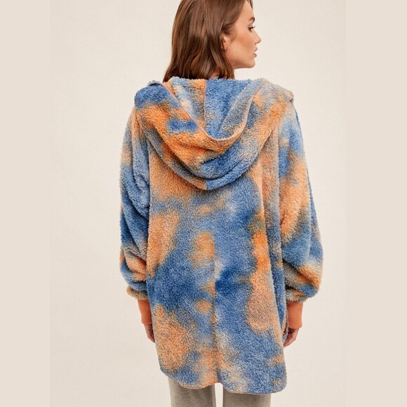 NEW Boutique Hooded Boho Teddy Jacket Cozy Sherpa Fleece Weekend Furry Soft Warm - Picture 3 of 6